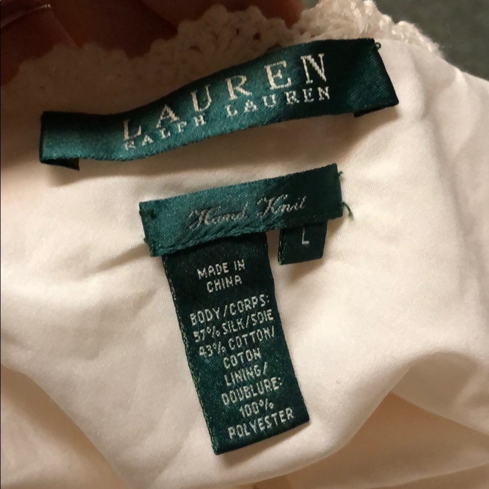 Lauren Ralph Lauren cream colored crochet knit top - Picture 5 of 8